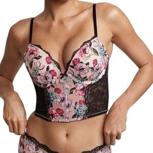 Victoria’s Secret Very Sexy Rose Embroidered Push Up Bustier